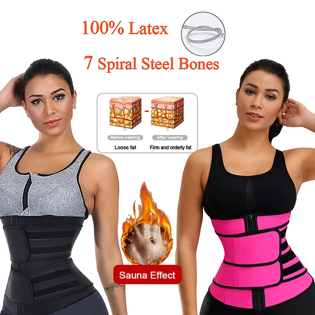 DOUBLE BELT LATEX WAIST TRAINERS WITH ZIP