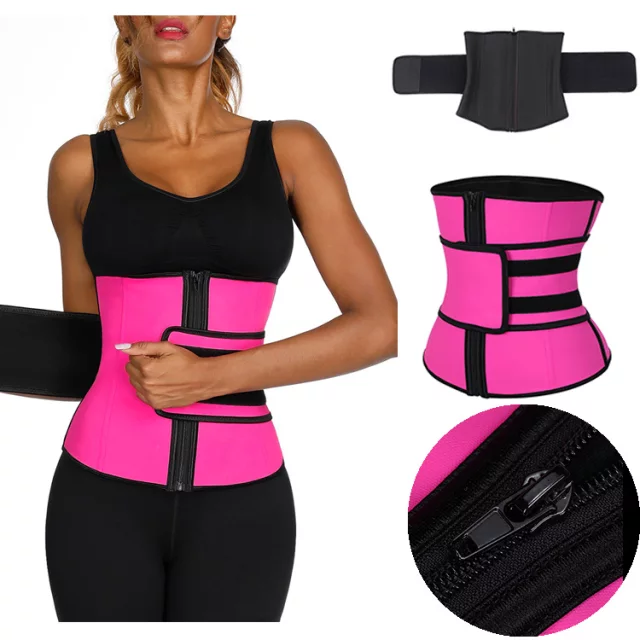 DOUBLE BELT LATEX WAIST TRAINERS WITH ZIP