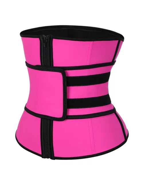 DOUBLE BELT LATEX WAIST TRAINERS WITH ZIP