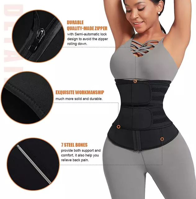 DOUBLE BELT LATEX WAIST TRAINERS WITH ZIP