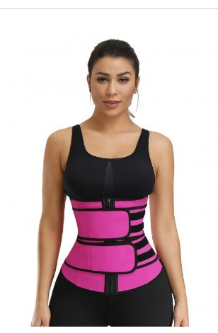 DOUBLE BELT LATEX WAIST TRAINERS WITH ZIP