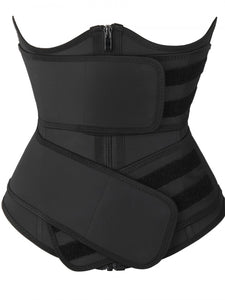 DOUBLE BELT LATEX WAIST TRAINERS WITH ZIP