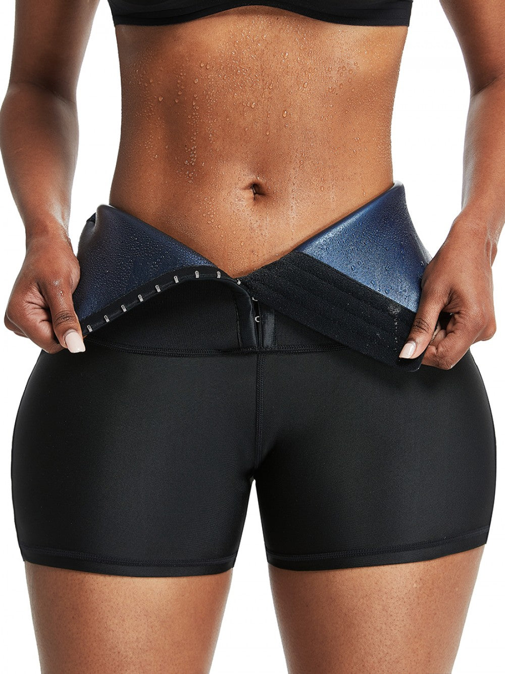 SWEAT SHORTS AND EYE CLOSURE SLIM WAIST